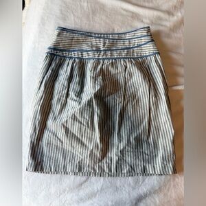 Hype Blue White Striped Cotton Skirt Size 8 Made in Italy Nautical
